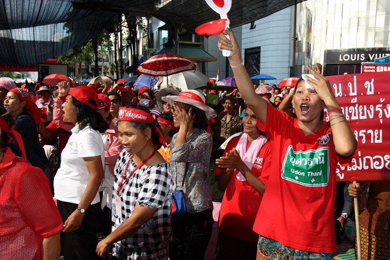 Red shirt protesters at Ratchaprasong Intersection