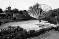 Rooftop satellite dish