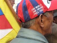 One world.One Dream.Free Tibet cap wearing Tibetan.
