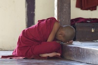 Young monk recites mantras