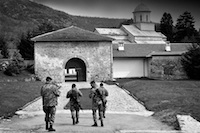 Italian soldiers, the guardians of Decani Monastery