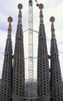 The spires of Sagrada Familia